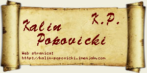 Kalin Popovicki vizit kartica
